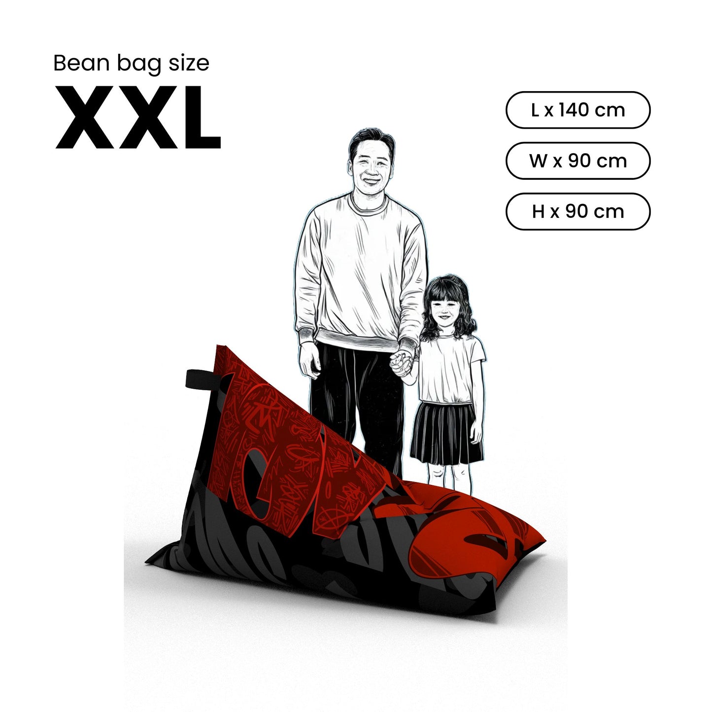 Callmesobe X NOL Dark Bean bag - Red