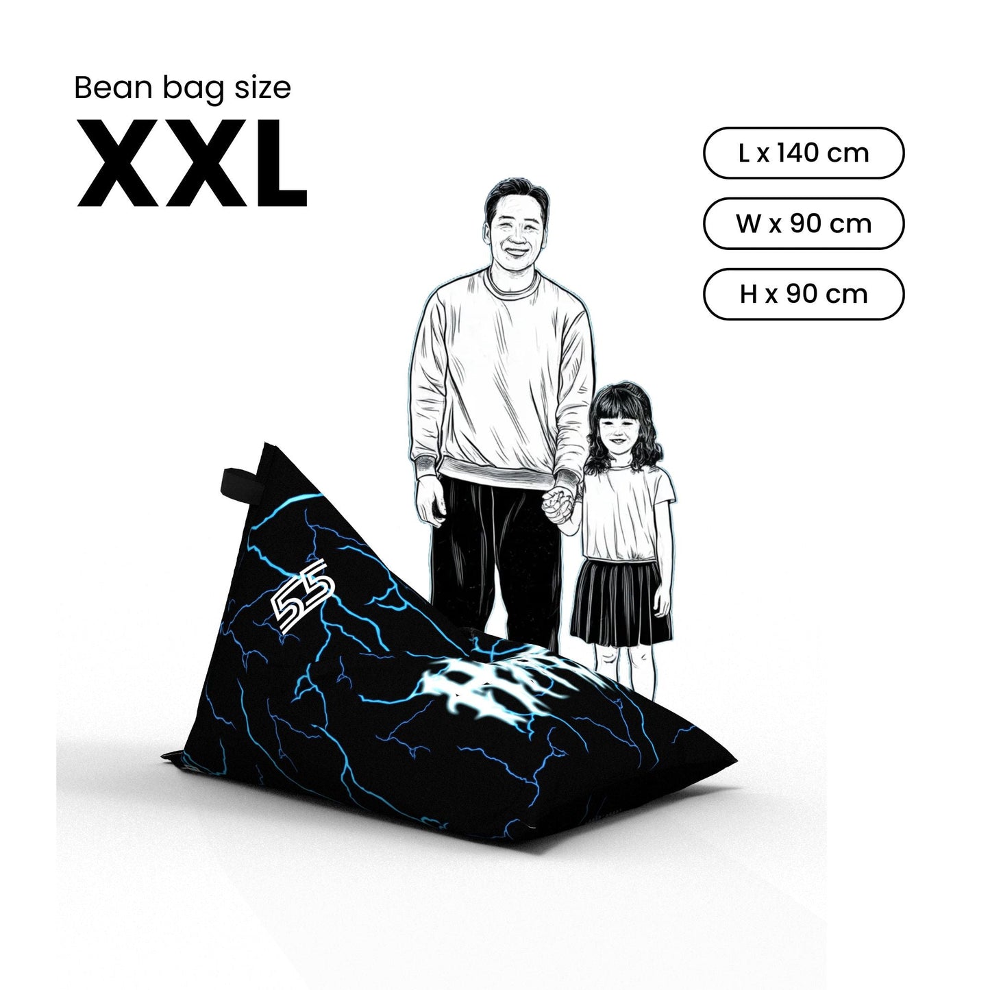 Printed bean bag chairs from NOL