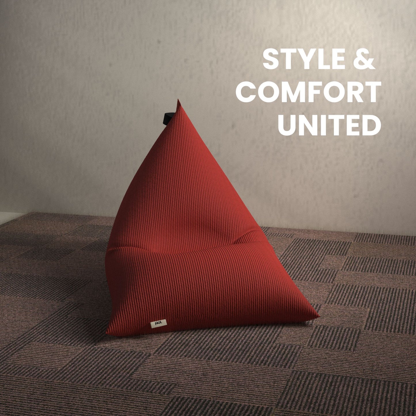 Corduroy Bean bag cover - Brick Red XXXL