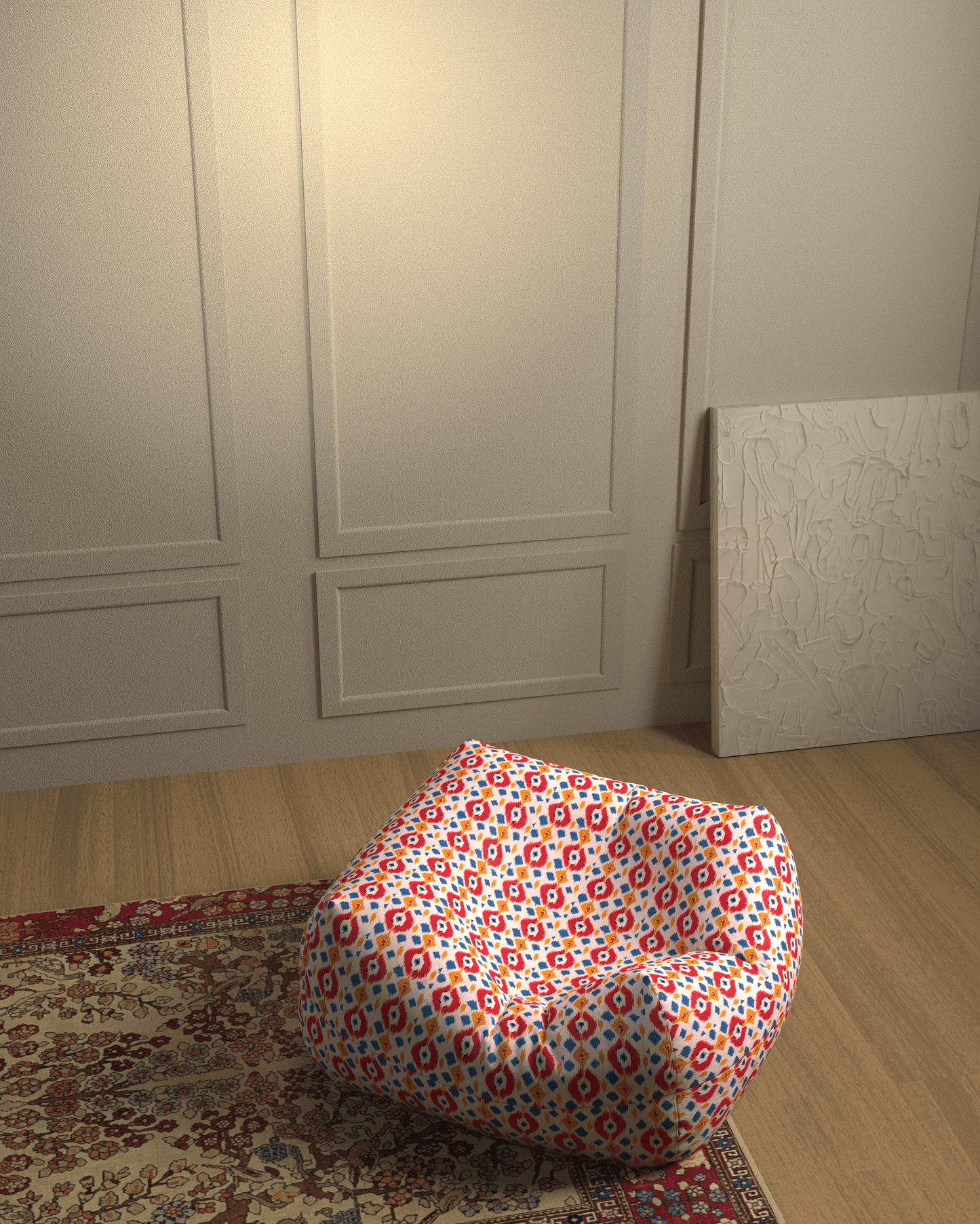 Ottomans and floor pouf for small homes