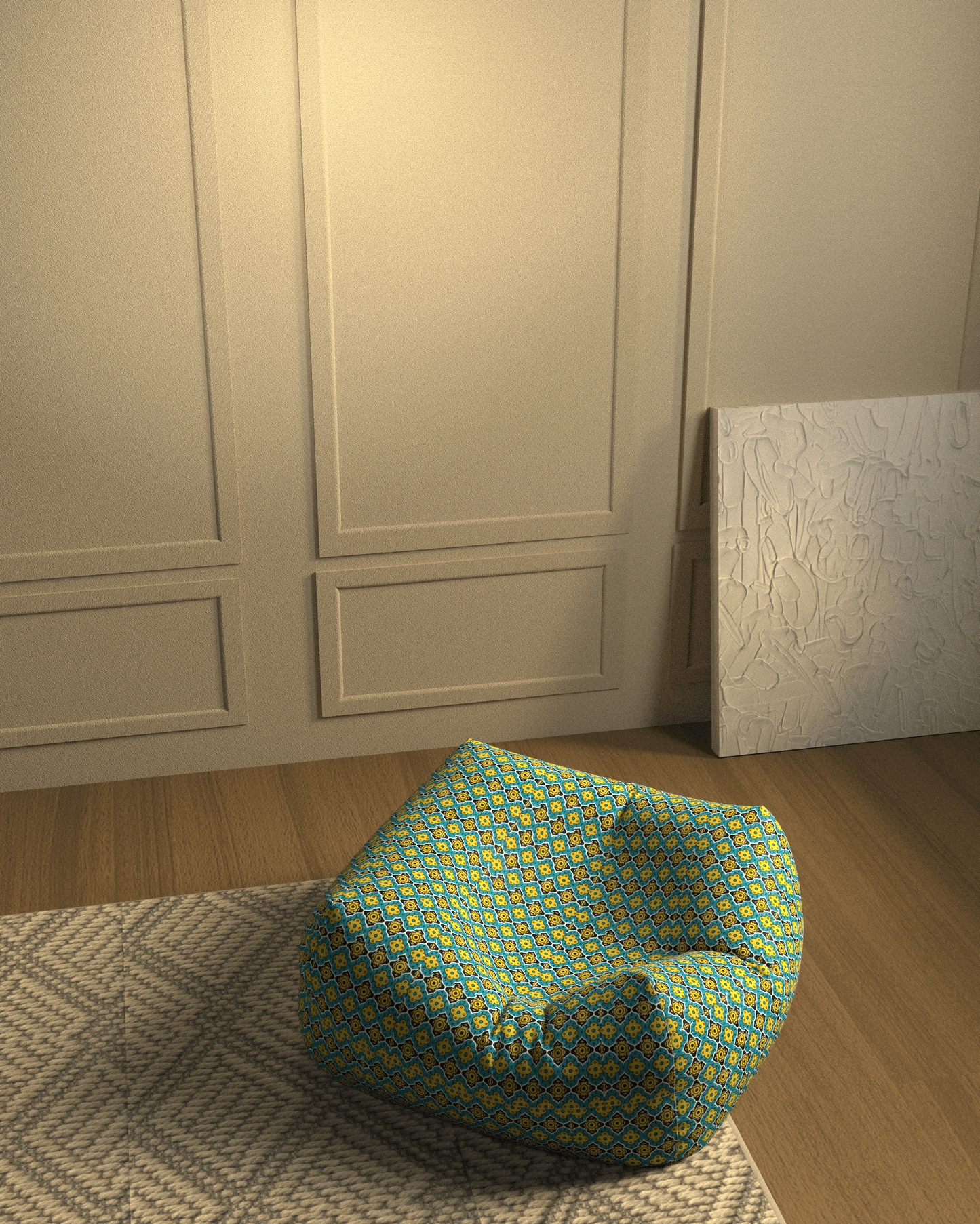 Ottomans and floor pouf for small homes