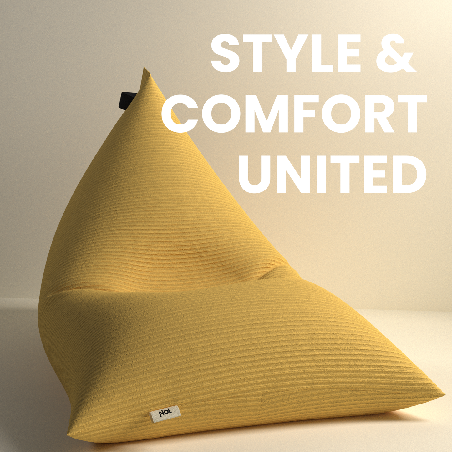 Corduroy Bean bag cover - Yellow XXXL