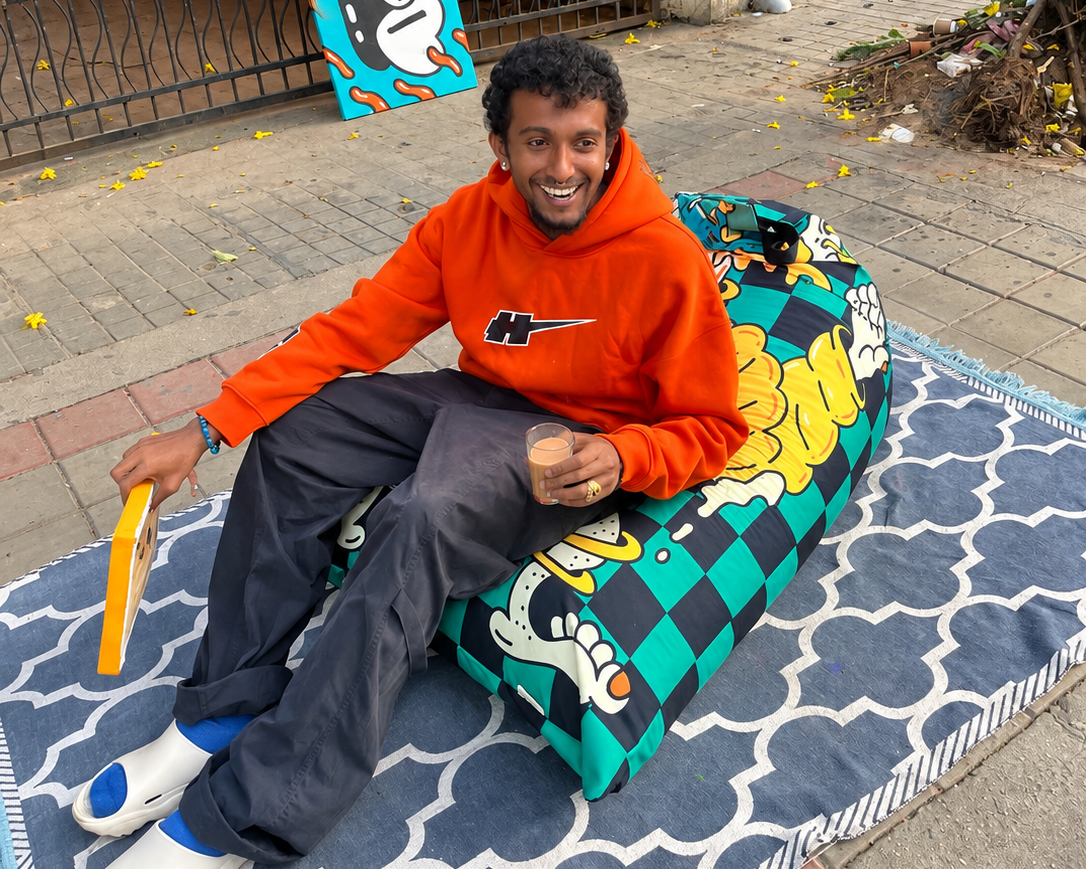 graffiti bean bag