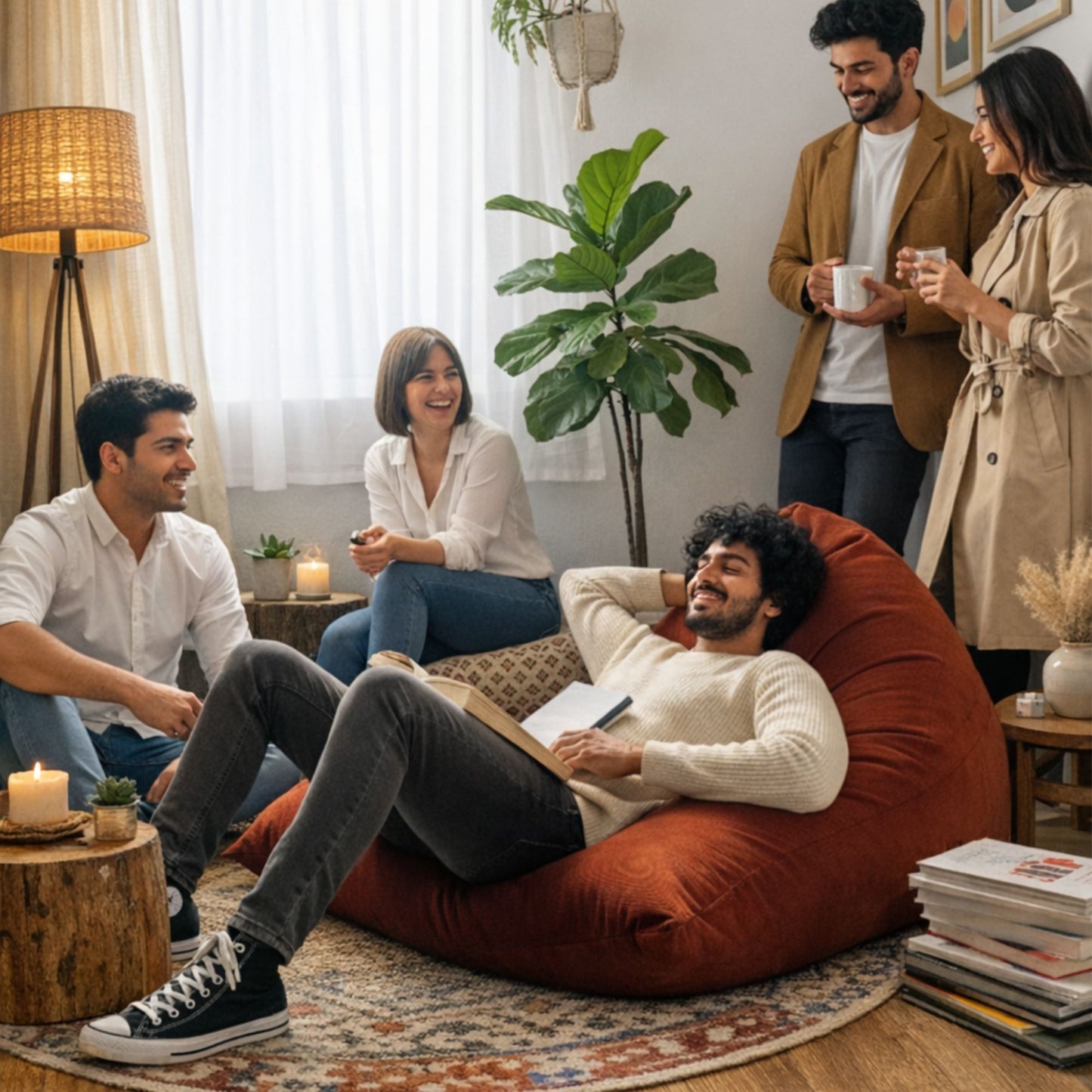 Corduroy Bean bag cover - Rust XXXL