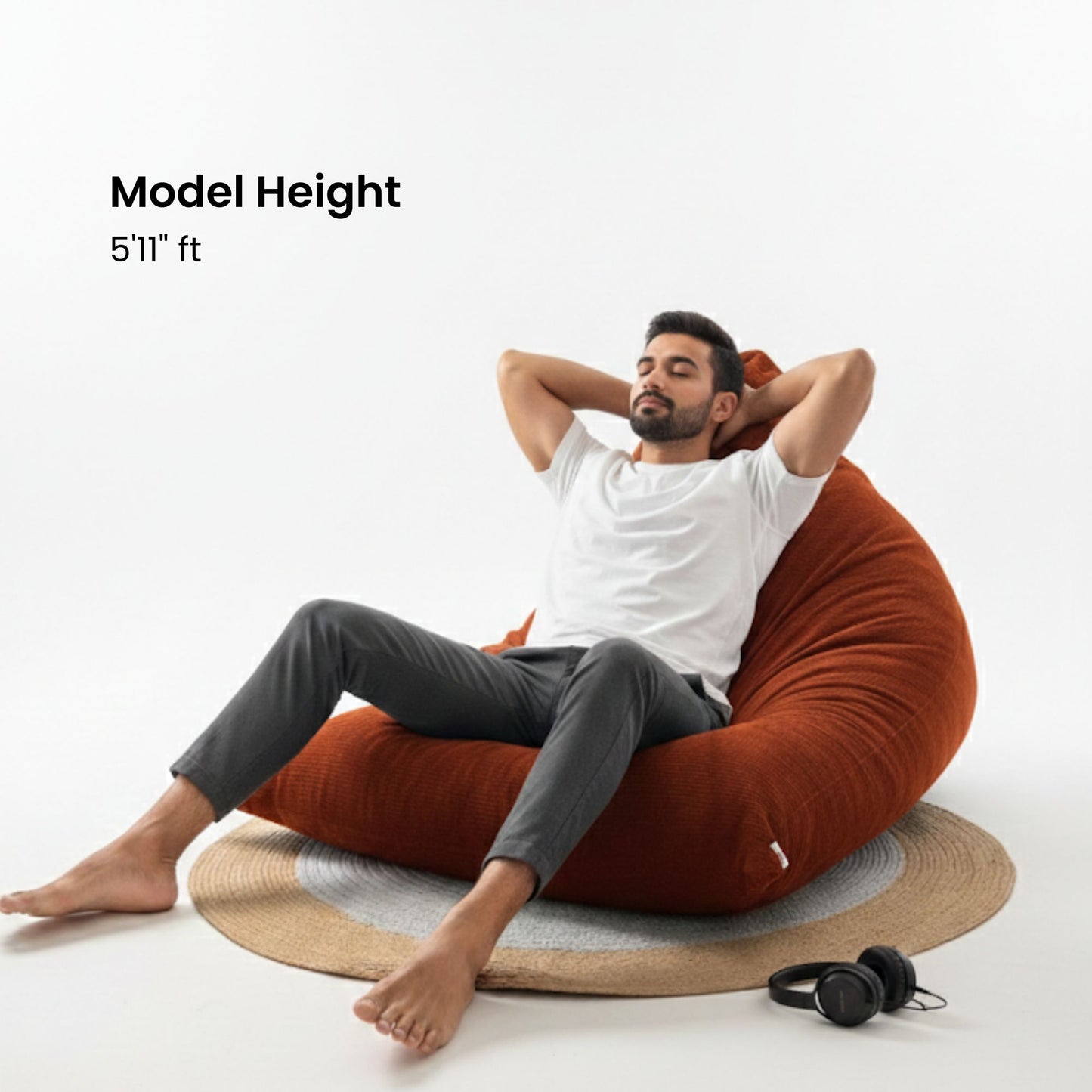 Corduroy Bean bag cover - Rust XXXL