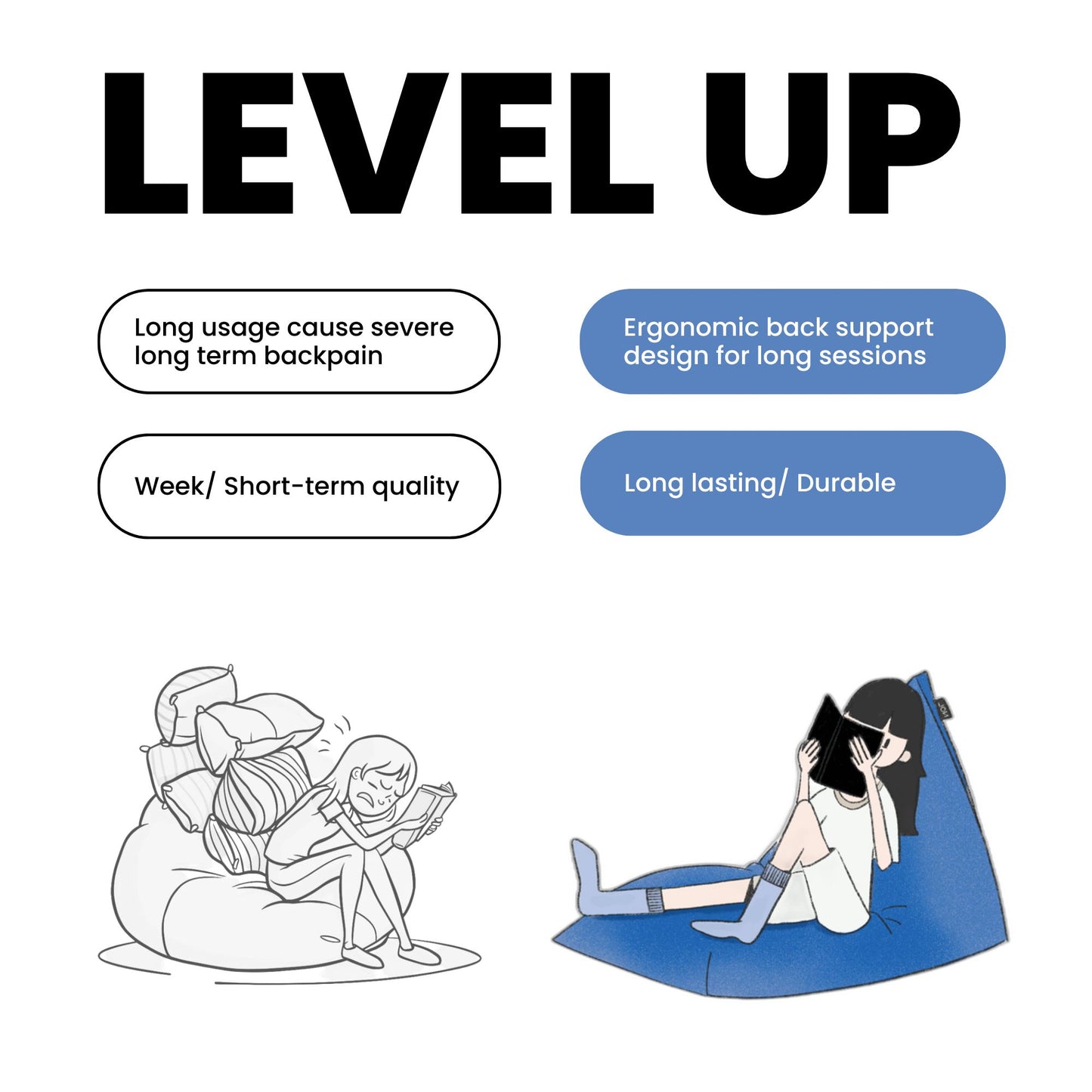 Bean bag cover LITE - Cotton Green XXXL