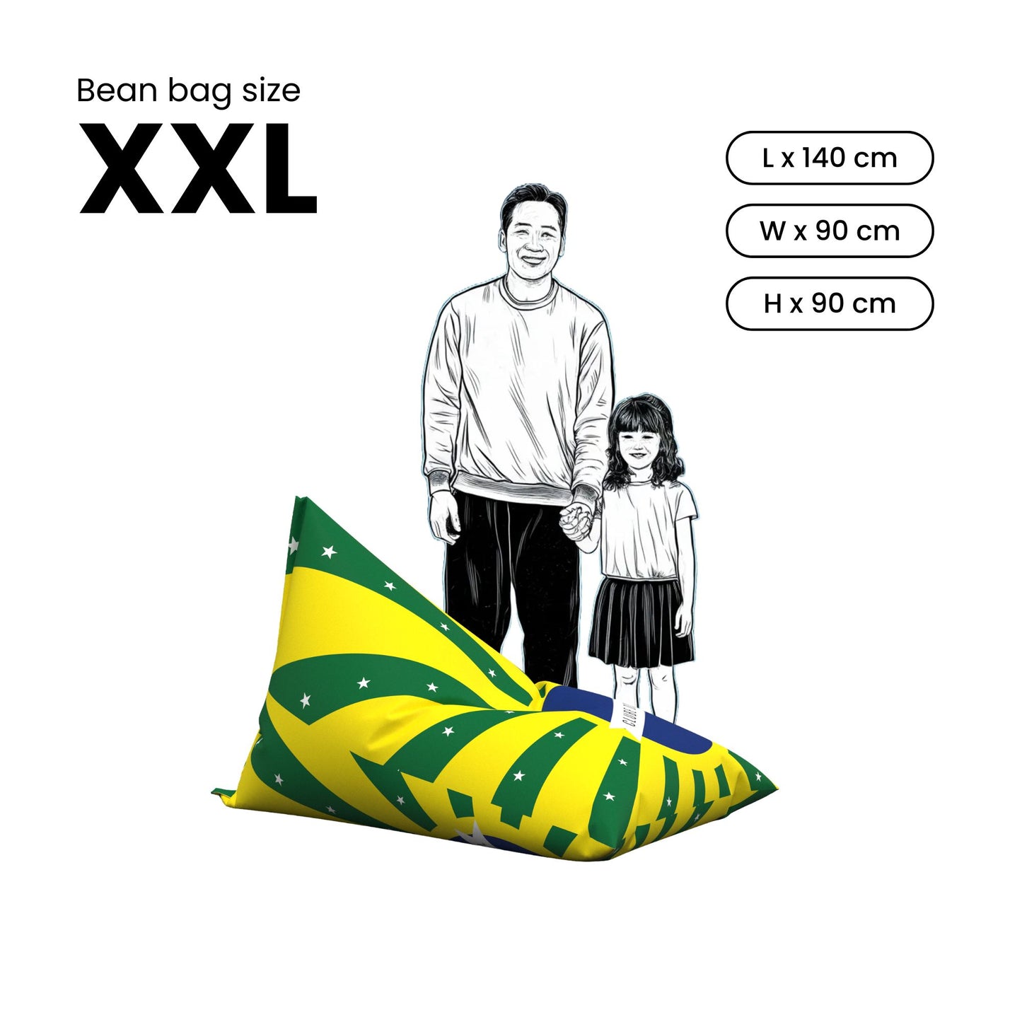 Puf con grafiti Leave Your Mark de LEFT X NOL - Amarillo XXL