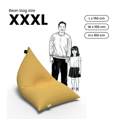 Corduroy Bean bag cover - Yellow XXXL