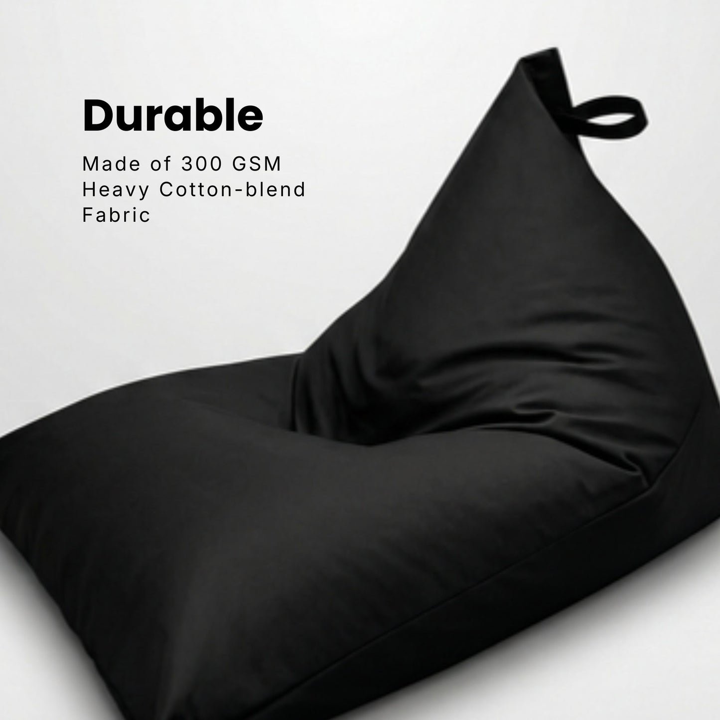 Funda de puf LITE - Algodón Negro XXXL