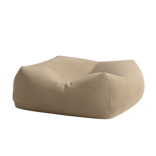 Corduroy Floor Pouf - Beige