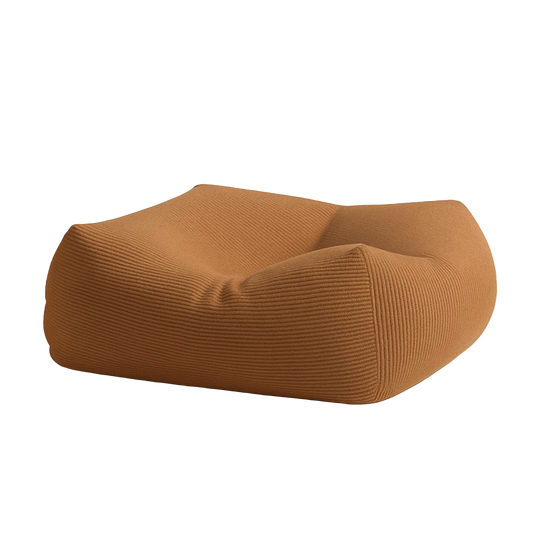 Corduroy Floor Pouf - Brown