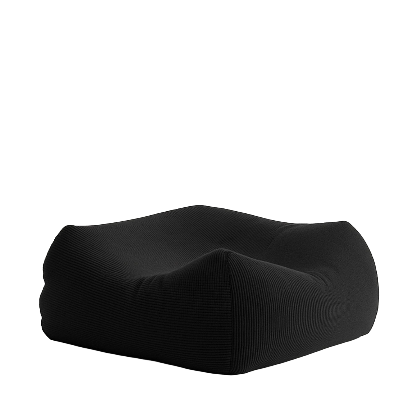 Corduroy Floor Pouf - Black