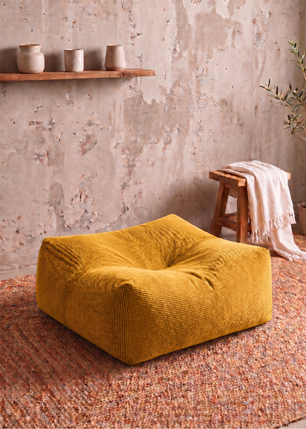 ottoman in yellow