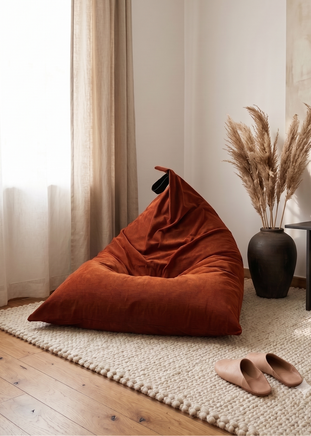 Rust Corduroy Bean Bag — XXXL | Skin + Core
