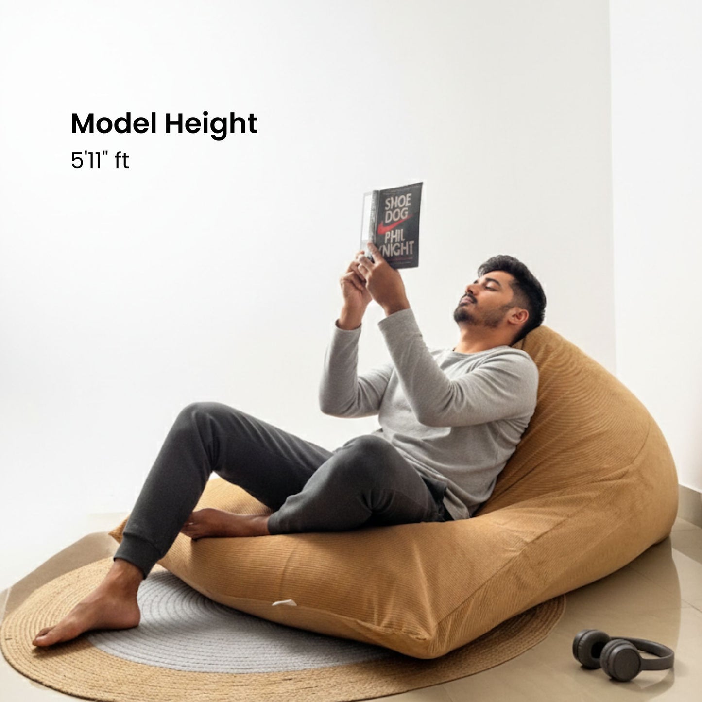 Corduroy Bean bag cover - Gold XXXL