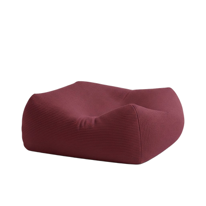 Maroon bean bag chair on a white background